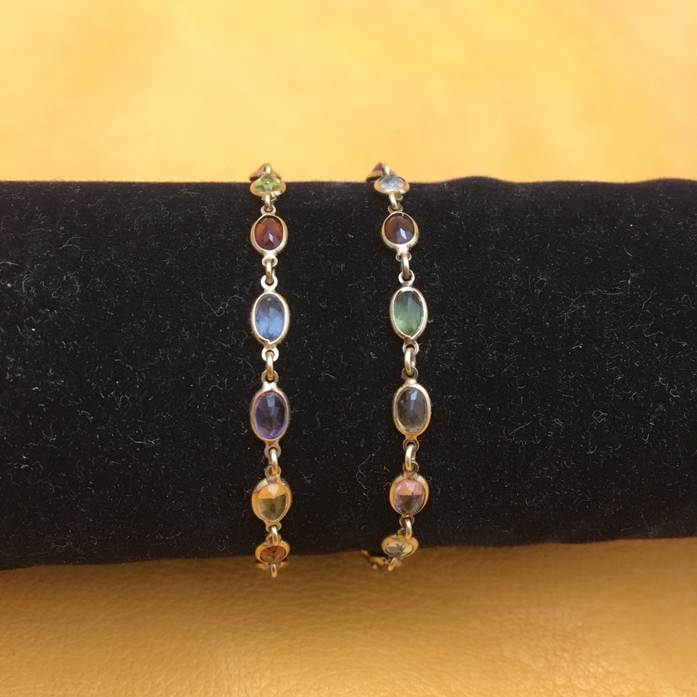 14K GOLD BRACELETS W/ GEMSTONES